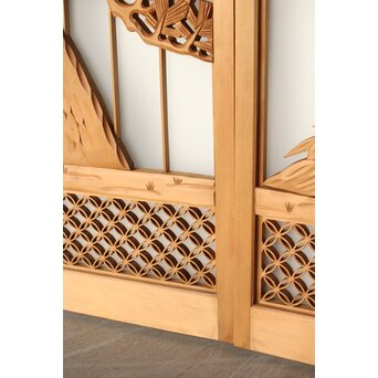 鶴松 七宝書院欄間 5枚1組　R0252Y 