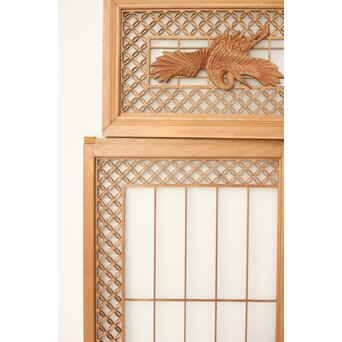 鶴松 七宝書院欄間 5枚1組　R0252Y 