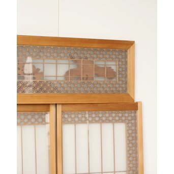 鶴松 七宝書院欄間 5枚1組　R0252Y 