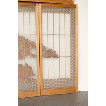 鶴松 七宝書院欄間 5枚1組　R0252Y 