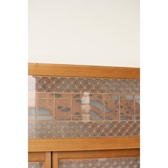 鶴松 七宝書院欄間 5枚1組　R0252Y 