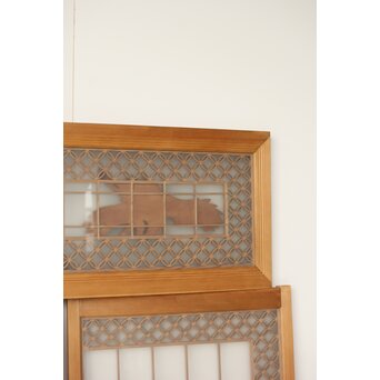 鶴松 七宝書院欄間 5枚1組　R0252Y 