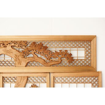 鶴松 七宝書院欄間 5枚1組　R0252Y 