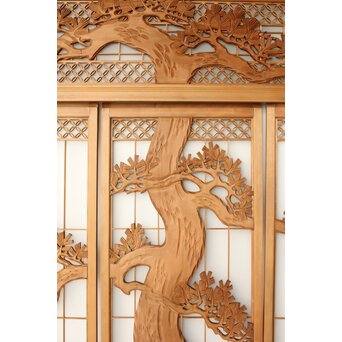 鶴松 七宝書院欄間 5枚1組　R0252Y 