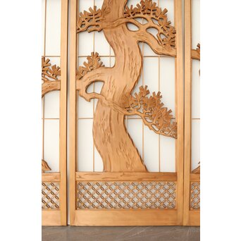 鶴松 七宝書院欄間 5枚1組　R0252Y 