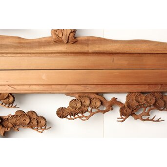 今井徳造 井波彫刻欄間 甕割唐子図 2枚1組　R0253Y 