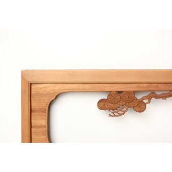 今井徳造 井波彫刻欄間 甕割唐子図 2枚1組　R0253Y 