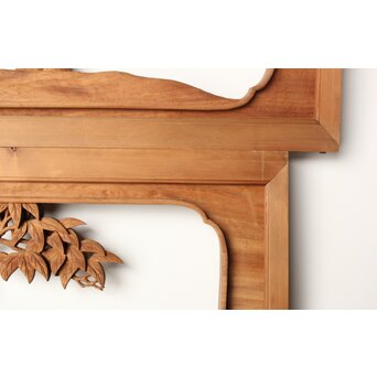 今井徳造 井波彫刻欄間 甕割唐子図 2枚1組　R0253Y 