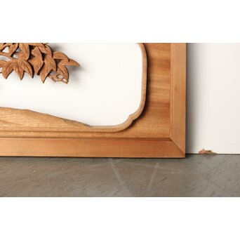 今井徳造 井波彫刻欄間 甕割唐子図 2枚1組　R0253Y 