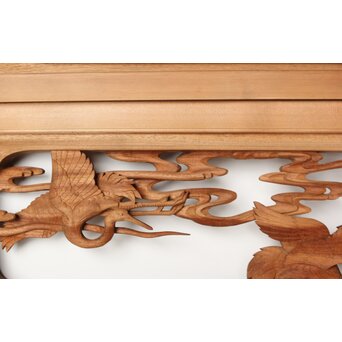 今井徳造 井波彫刻欄間 群鶴図 2枚1組　R0254Y 