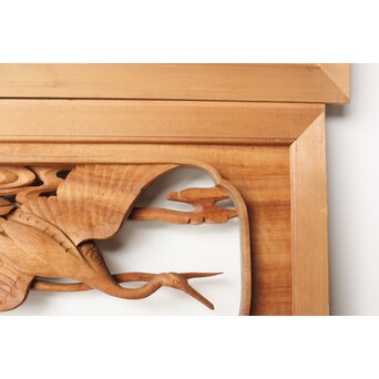 今井徳造 井波彫刻欄間 群鶴図 2枚1組　R0254Y 