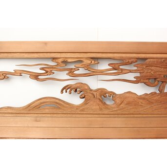 今井徳造 井波彫刻欄間 群鶴図 2枚1組　R0254Y 