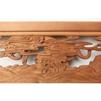 今井徳造 井波彫刻欄間 群鶴図 2枚1組　R0254Y 