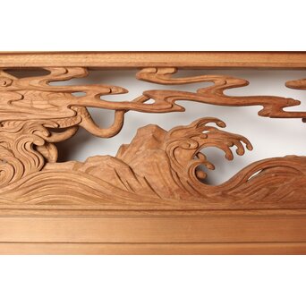 今井徳造 井波彫刻欄間 群鶴図 2枚1組　R0254Y 