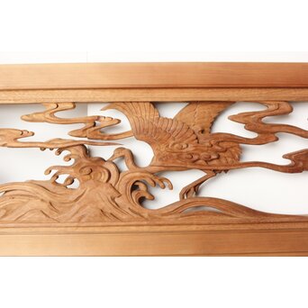 今井徳造 井波彫刻欄間 群鶴図 2枚1組　R0254Y 