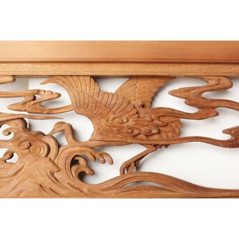 今井徳造 井波彫刻欄間 群鶴図 2枚1組　R0254Y 