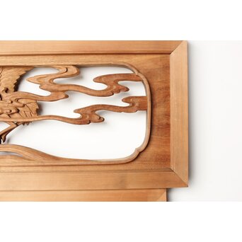 今井徳造 井波彫刻欄間 群鶴図 2枚1組　R0254Y 