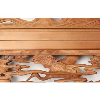 今井徳造 井波彫刻欄間 群鶴図 2枚1組　R0254Y 