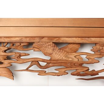 今井徳造 井波彫刻欄間 群鶴図 2枚1組　R0254Y 