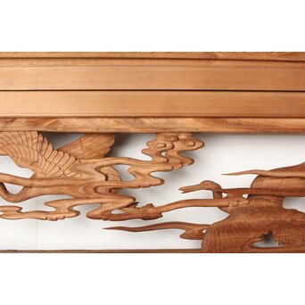 今井徳造 井波彫刻欄間 群鶴図 2枚1組　R0254Y 