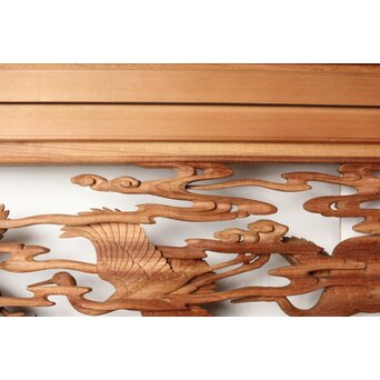 今井徳造 井波彫刻欄間 群鶴図 2枚1組　R0254Y 