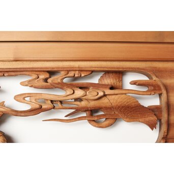 今井徳造 井波彫刻欄間 群鶴図 2枚1組　R0254Y 