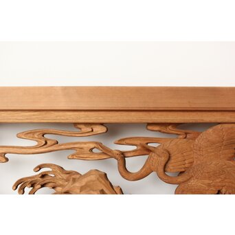 今井徳造 井波彫刻欄間 群鶴図 2枚1組　R0254Y 