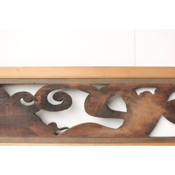 寺院欄間 荒波の鯉 2枚1組　R0255YD 