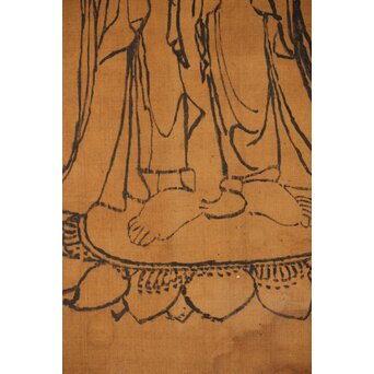 倣 菁々 鈴木其一 観音菩薩像 墨絵 絹本掛軸　Z336 