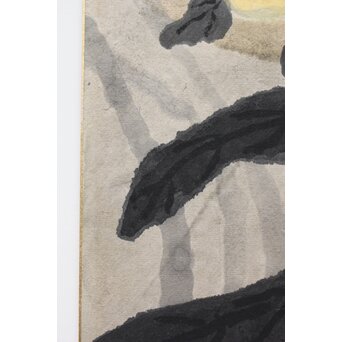 粛粲寶/しゅくさんぽう) 大色紙 「中庭地白樹」　Z337 