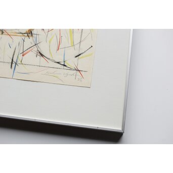 海老塚耕一 抽象画 アブストラクトA 額装 水彩 色鉛筆　A338 