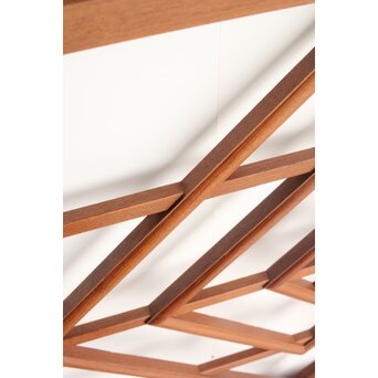 障子用チーク材幾何学紋建具 2枚1組　F244 