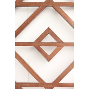 障子用チーク材幾何学紋建具 2枚1組　F244 