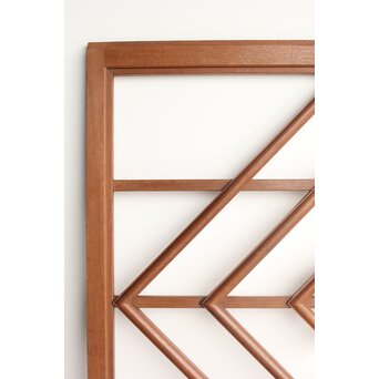 障子用チーク材幾何学紋建具 2枚1組　F244 