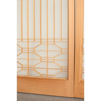 両面ガラス 白木書院欄間 3枚1組　R0256 