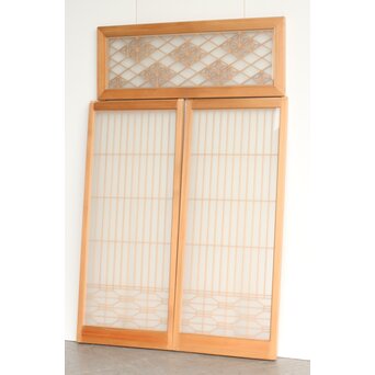 両面ガラス 白木書院欄間 3枚1組　R0256 