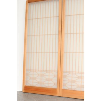 両面ガラス 白木書院欄間 3枚1組　R0256 