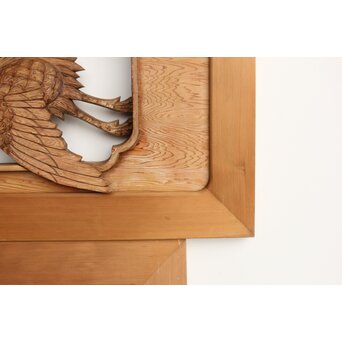 鶴松 木彫欄間 2枚1組　R0258 