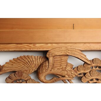 鶴松 木彫欄間 2枚1組　R0258 