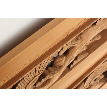 鶴松 木彫欄間 2枚1組　R0258 