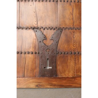 鋲尽の欅板蔵戸　W080 