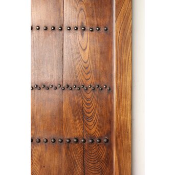 鋲尽の欅板蔵戸　W080 