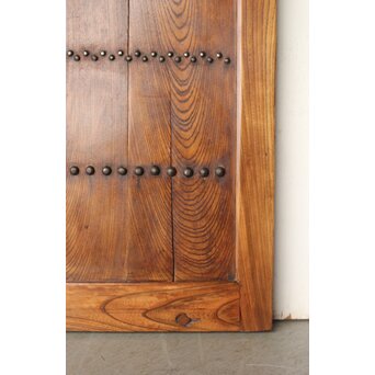 鋲尽の欅板蔵戸　W080 