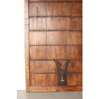 鋲尽の欅板蔵戸　W080 