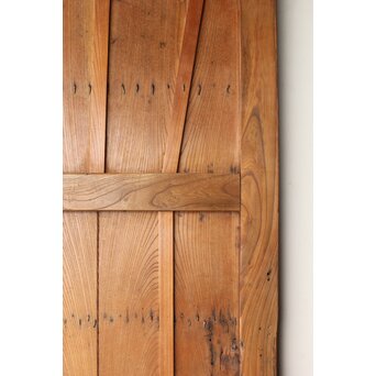 鋲尽の欅板蔵戸　W080 