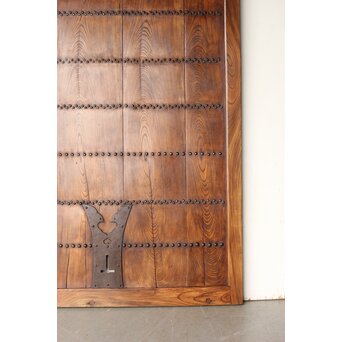 鋲尽の欅板蔵戸　W080 