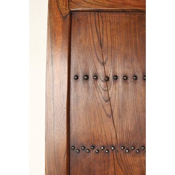 鋲尽の欅板蔵戸　W080 