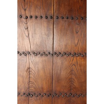 鋲尽の欅板蔵戸　W080 