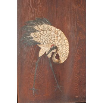 板絵 群鶴図 板戸 2枚1組　B1024Y 