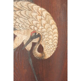 板絵 群鶴図 板戸 2枚1組　B1024Y 